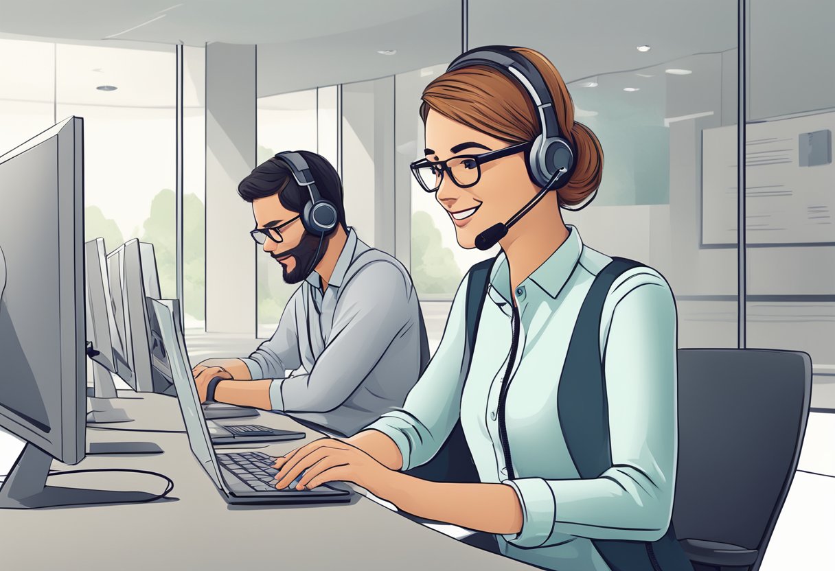 A customer service representative uses Zendesk to efficiently resolve customer inquiries, resulting in increased satisfaction and improved customer experience